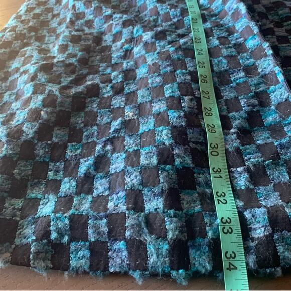 RARE Designer Lily Samii | Blue Checkered Jacket Silk blend jacquard brocade - Picture 10 of 16